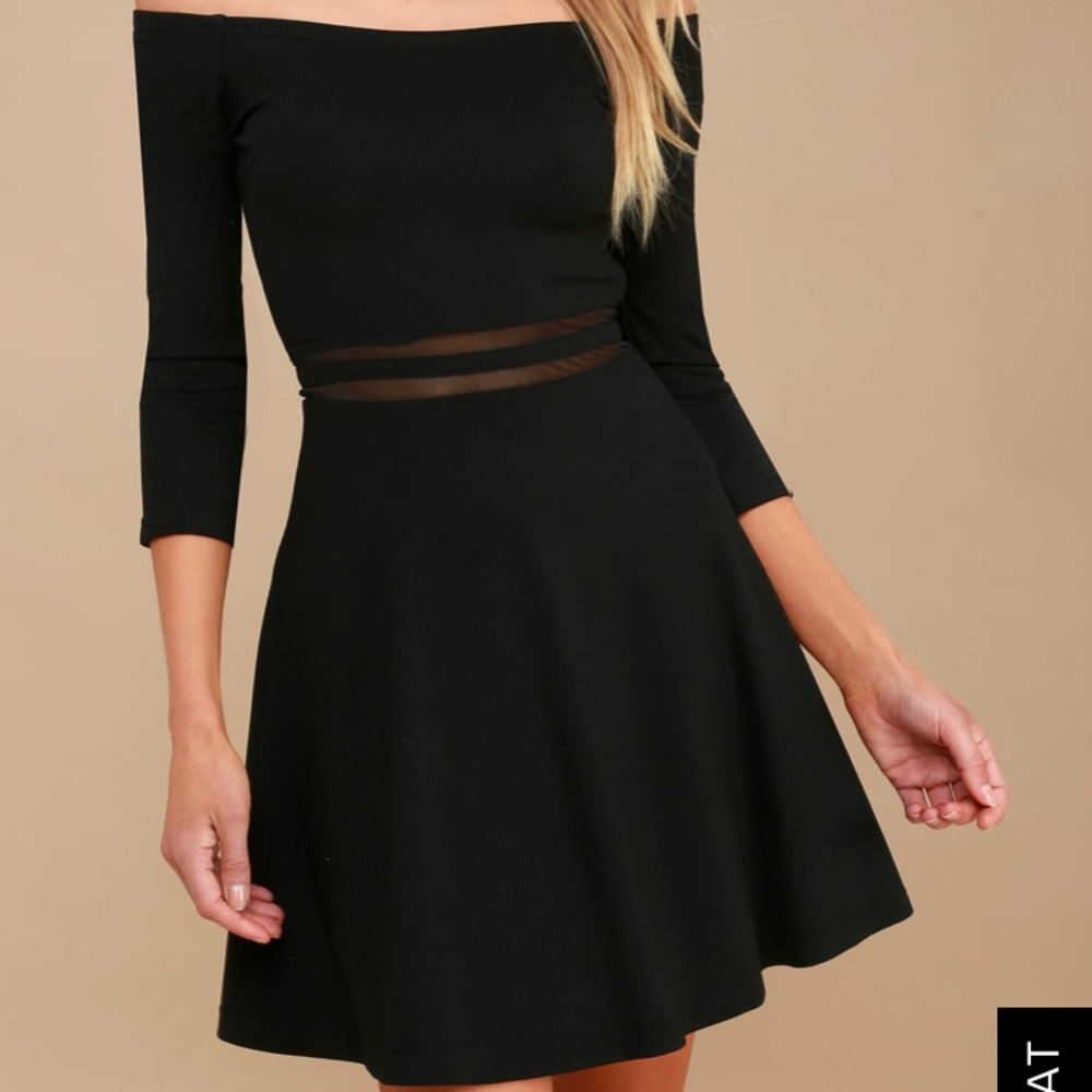 YES TO THE MESH BLACK SKATER DRESS NWT - Picture 3 of 4
